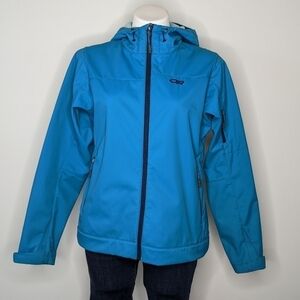 Outdoor Research blue hooded zip up coat M